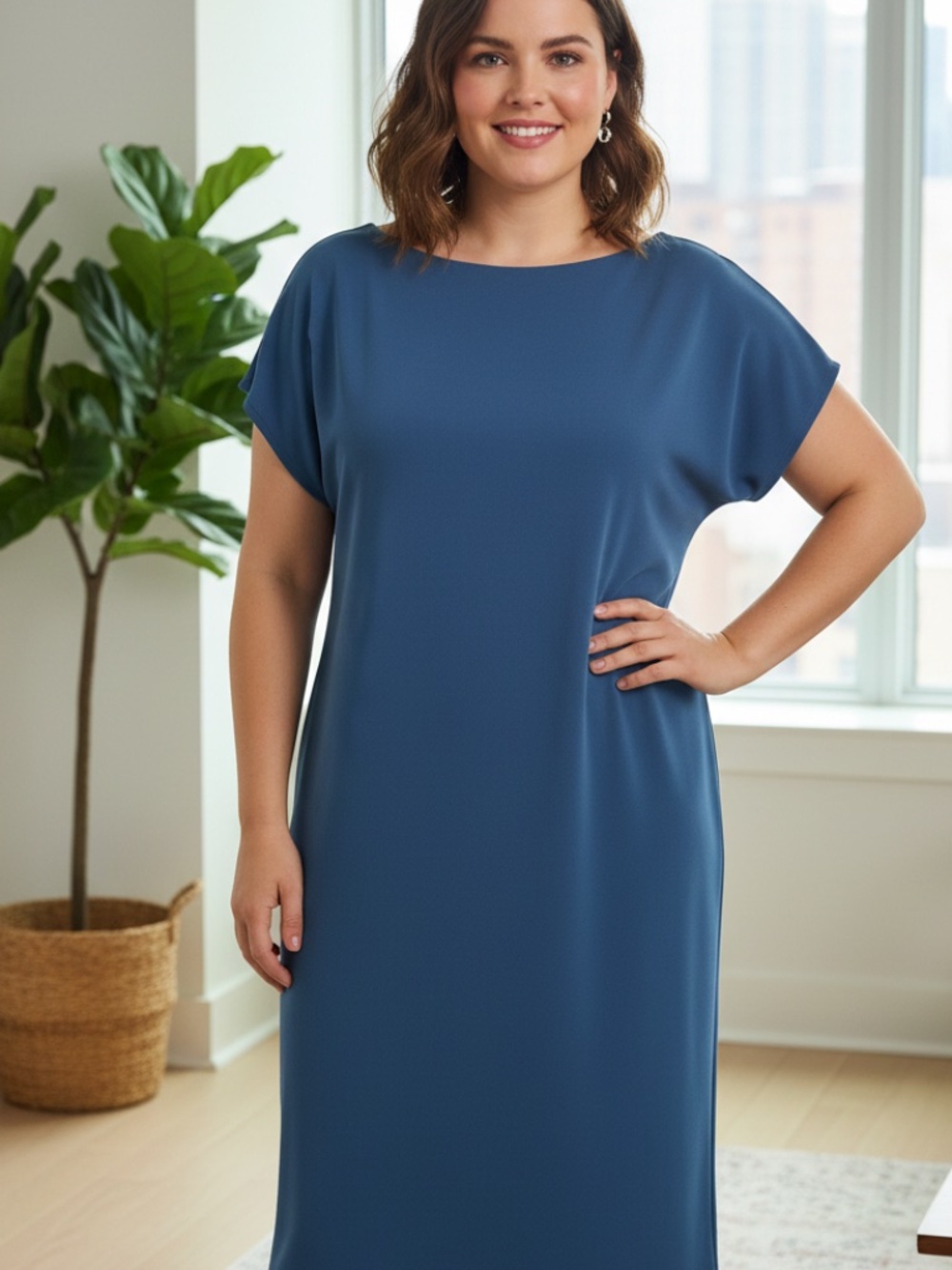 NWT soft fleece style blue dress XXL